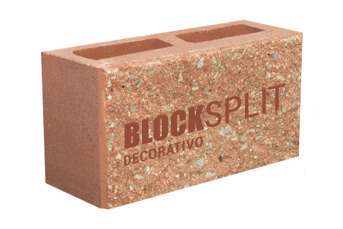 Block Split - Block Cara de Piedra - Block Decorativo -  Color Rojo 15x20x40