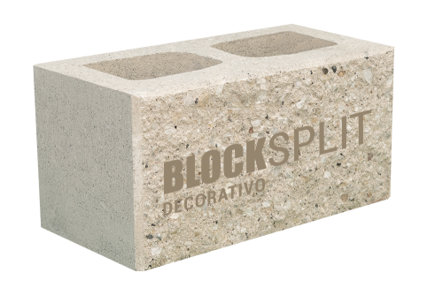 Block Split - Block Cara de Piedra - Block Decorativo -  Color Natural 20x20x40