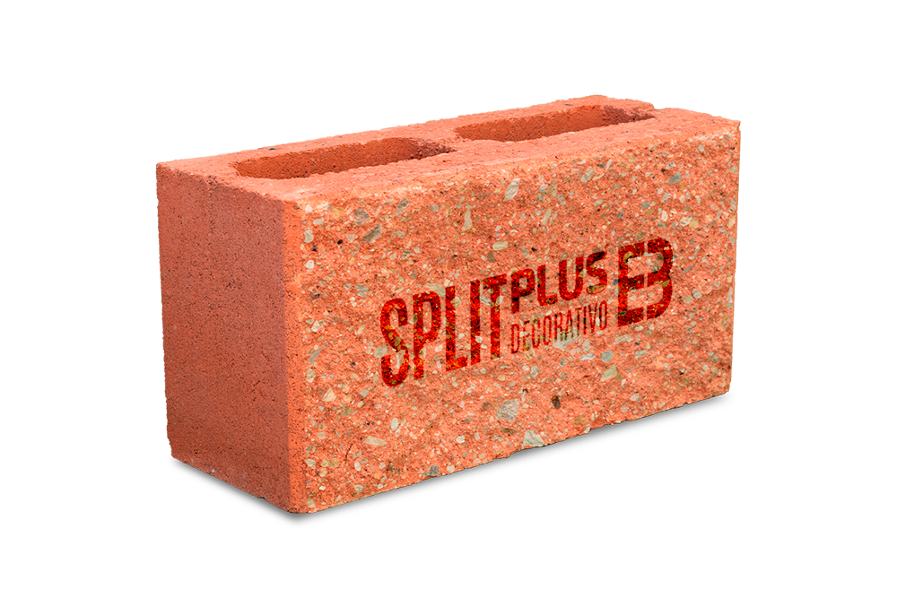 BLOCK SPLIT DECORATIVO 15X20X40 ROJO